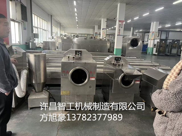 欢迎河南漯河客户来厂考察电磁炒货机